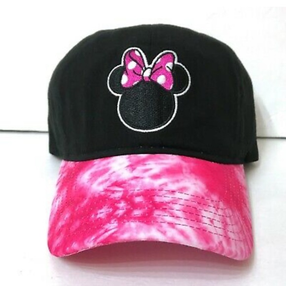 Disney Other - Disney Minnie Mouse Girls Hat, Black w/Pink Tye Dye, OSFA